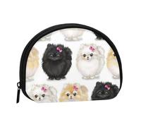 Pomeranians Pattern Print Printed Mini Coin Purse with Zipper â€“ Small Wallet for Women & Men, Compact Travel Money Organizer