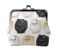 Pomeranians Pattern Printing Coin Purse, Lightweight Minimalist Wallet For Music Festivals And Concerts, Black, One Size, Art Deco