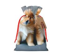 Pomeranians Puppies And Point 1 Print Christmas Drawstring Gift Bags Holiday Present Sack Xmas Decor Reusable Pouches