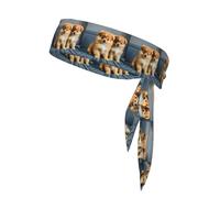 Pomeranians Puppies And Point Print Tie Headband For Women Men,Ninja Headbands, Sweat Headband,For Athletic Yoga Running Gym.