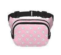 Pomeranians Puppies And Point Print Unisex Square Double Layer Waist Bag Trendy Crossbody Fanny Pack Travel Workouts, Black, One Size