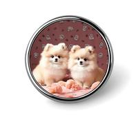 Pomeranians Puppies And Point Round Lapel Pins Backpack Pin Cute Brooch Decoration Brooches for Women Men Fashion Button Badges for Hat Backpacks Purses Jackets Shirt Suit