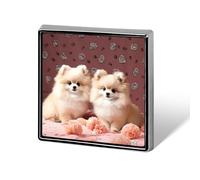 Pomeranians Puppies And Point Square Lapel Pins Backpack Pin Cute Brooch Decoration Brooches for Women Men Fashion Button Badges for Hat Backpacks Purses Jackets Shirt Suit