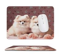 Pomeranians Puppies and Point Stitched Edge Mouse Pad