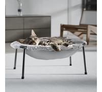 POMESEA Elevated Cat Bed, Glow-in-The-Dark Fabric Cat Hammock Bed for Large Indoor Cats, Machine Washable & Breathable Cover, Tool Free Easy Assembly, up to 66Lbs