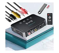 POMME Bluetooth 5.0 Adapter 3 in 1 NFC Audio Transmitter Receiver, 3.5mm AUX/RCA USB for Music System, PC/TV/Home/Car, Black