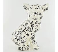 Pomme Pidou Monochrome Black & White Nanou Sitting Chihuahua Money Box "Spiral" Print