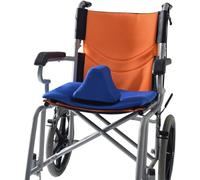 Pommel Wedge Cushion with Safety Strap, Wheelchair Cushion for Seniors with Convex Bottom, Low Profile Pommel for Easy Patient Transfer,Blue