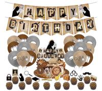 POMNUG Detective Party Decorations Top Secret Birthday Party Supplies Includes Detective Birthday Banner Cake Topper Cupcake Toppers Balloons for Detective Party Mystery Party Decorations, POMNUG1