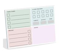 Pomodoro Planner Sticky To Do List | 8"x6" Productivity Goal Planning Notepad | Time Management Tools ADHD Organization Products for Work and Study