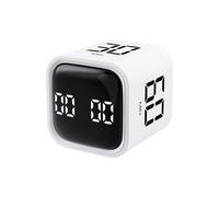 Pomodoro Timer, Gravity Cube Timer, Digital Desk Timer for Productivity, 5/10/30/60 Minutes and Custom Countdown Rotation Timer, Vibrate and Adjustable Sound Alarm for Task, Work (White)
