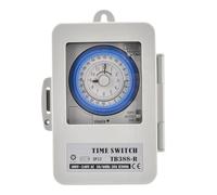 Pomoflexi 15 Minutes Interval Mechanical Timer Switch Box TB388R 24 Hours Programmable AC100-240V IP53