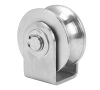 Pomoflexi 2 Inch Roller Wheel Bearings U Groove Pulley Wheels Detachable Heavy Duty Grooved Wheel for Material Handling and Moving