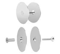 Pomoflexi 2 Set Door Hole Cover Plate 2-5/8" Diameter Round Deadbolt Cover Plate for Home Security Silver
