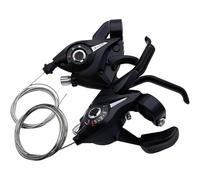 Pomoflexi 21-Speed Bike Derailleur and Shifter Set Bicycle 3x7 Shift Levers with Brake Includes Shift Cable