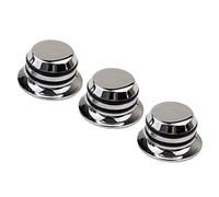 Pomoflexi 3Pcs Guitar Metal Top Hat Tone Tuning Knobs For Electric Guitar Jazz Lp Chrome