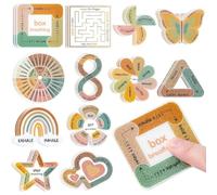 Pomoflexi Calm Strips for Anxiety 2 Textured for Mood Calming, 36Pcs Sensory Stickers Breathing Mindfulness Fidget Sticker
