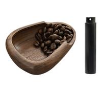 Pomoflexi Coffee Bar Accessories Wooden Dosing Vessel/Single Dose Measuring Tray Coffee Bean Dosing Cup& Coffee Spritzer Set