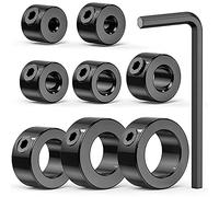Pomoflexi Drill Stop Bit Collar Set, 9PCS Adjustable Drill Depth Stop Collar Limit Ring with Carbon Steel Set for Drill Bits