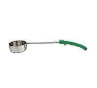 Pomoflexi Pizza Spread Sauce Ladle Rubber Handle Flat Bottom Kitchen Cooking Spoon Stainless Steel Measuring Stir Soup Spoon -4 Oz
