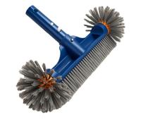 Pomoflexi Pool Brush Head with EZ Clip, 13" Pool Brush for Cleaning Pool Walls with Round Ends Blue