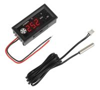 Pomoflexi PWM Fan Speed Control Module 4-Wire 12V 3A with Integrated Temperature Sensor Probe Digital Display
