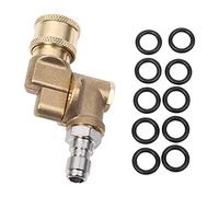 Pomoflexi Quick Connecting Pivoting Coupler 180 Degree with 5 Angles and Safety Lock for Pressure Washer Nozzle, Max 5000 PSI, 1/4 Inch Plug