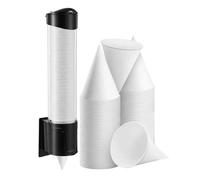 Pomoflexi Wall Mount Cup Holder Paper 400 Pcs 4 Oz Snow Cone Cups Paper Thicken Disposable with 1 Cups Dispenser Pull Type