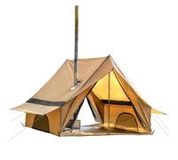 POMOLY Camping Hot Tent Cabin Tent Plus-Sized, CHALET 70 Max Portable Wall Tents with Two Poles for 2-4 Person Hiking, Backpacking