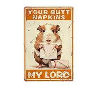 POMOTER Vintage Guinea Pig Your Butt Napkins My Lord Aluminium Metal Tin Sign 12x16 Inch Garden Outdoor Home Poster Bar Pub Wall Decor