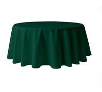 Pomp Hunter Green 120" Inch Round Premium Polyester Tablecloth | Wrinkle + Stain Resistant Easy Care Fabric | Fits Round or Circle Table