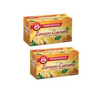 Pompadour 1913 | 100% Natural Depurative and Spiced Ginger and Turmeric Infusion - 2 x 20 Tea Bags (72 Gr)