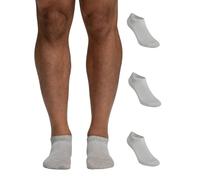 POMPEA 3 Pairs Men's Cotton Socks Short Ankle Socks with Reinforced Toe and Heel, G. MELANGE, 39-42