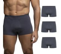 POMPEA 3 Piece Men's Boxer Briefs in Soft Microfibre, Seamless Stretch Briefs, Basic Grey, S-M
