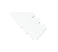 POMPEA 3 Piece Women's Briefs in Stretch Cotton, Jersey Fabric with Flat Seams, White, L