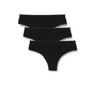 POMPEA 3 Pieces Soft Microfibre Women's Brazilian Underwear Briefs, Black, S-M