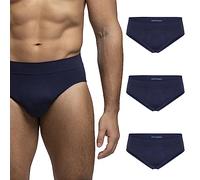 POMPEA Men's Slip U Seamless Briefs, Basic Blue, L-XL (Pack of 3)