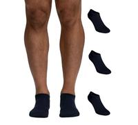 POMPEA Men's Cotton Ankle Socks, Blu (Blu 0070), L (43-46 EU) (Pack of 3)