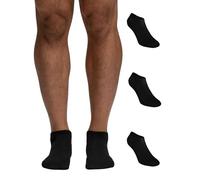 POMPEA Men's Cotton Ankle Socks, Nero (Nero 0071), M (Pack of 3)