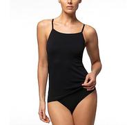 POMPEA Women's Canotta Seamless Tank Top, Black, S-M