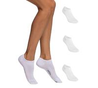 POMPEA Women's Cotton Ankle Socks, Bianco (Bianco 0024), S/M (35/38) (Pack of 3)