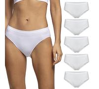 POMPEA Women's Slip Seamless Base Layer, White, S-M (Pack of 5)