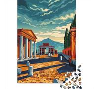 Pompeii 1000 Piece Jigsaw Puzzle, Historic Square Architecture, Thick Cardboard Pieces, Decorative Artwork for Adults, Travel Gift, 70x50cm/1000pcs