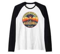 Pompeii Fun Run 79 AD Funny Volcano History Geography Humor Raglan Baseball Tee