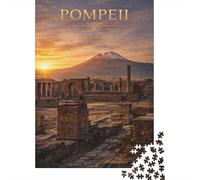 Pompeii Ruins at Sunset 1000 Piece Jigsaw, New Year Gift, 52x38cm/1000pcs | For holiday gatherings and quieter moments: Adult jigsaw puzzle with 1000 pieces offers a longer activity for the holidays.