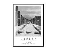 Pompeii Travel Print Naples Wall art Black and white Poster A4 Print only 21 X 29.7cm (8.3x11.7inch)