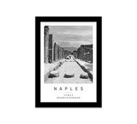 Pompeii Travel Print Naples Wall art Black and white Poster A5 Print in Black frame 18 X 24.5cm (7x9.6inch)