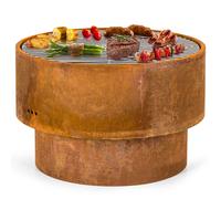 Pompeji 60cm Low Fire Pit with Grill Rust