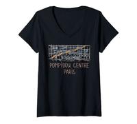 Pompidou Centre Paris V-Neck T-Shirt