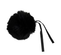 Pompom Faux Fur Size 11 cm - 15 Colours to Choose From (Black)